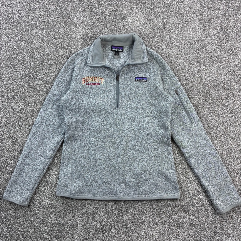 Patagonia Better Sweater Men's Small Gray 1/4 Zip Pullover Fleece Logo 25617